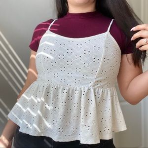 Burgundy Ribbed Crop Top